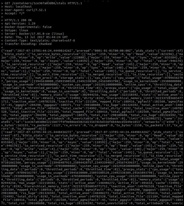 Analyzing Docker Container Performance: JSON stream