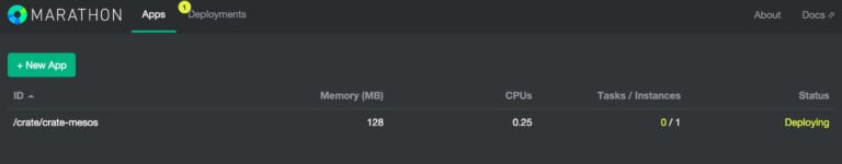 CrateDB Marathon Mesos Console